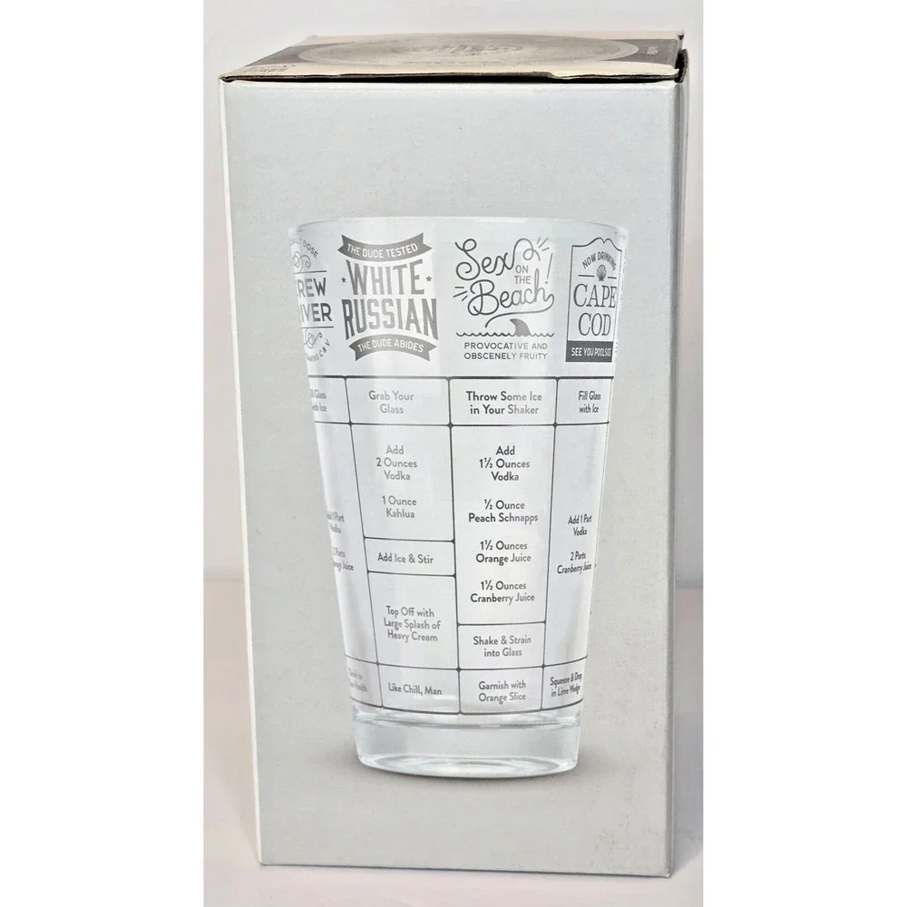Good‎ Measure Vodka Cocktails Recipe Glass By Fred *NEW IN BOX*